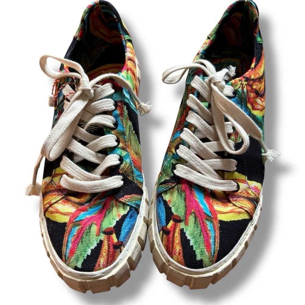 Farm Rio Black Multicolor Banana Platform Sneakers - Size 9.5 Women's